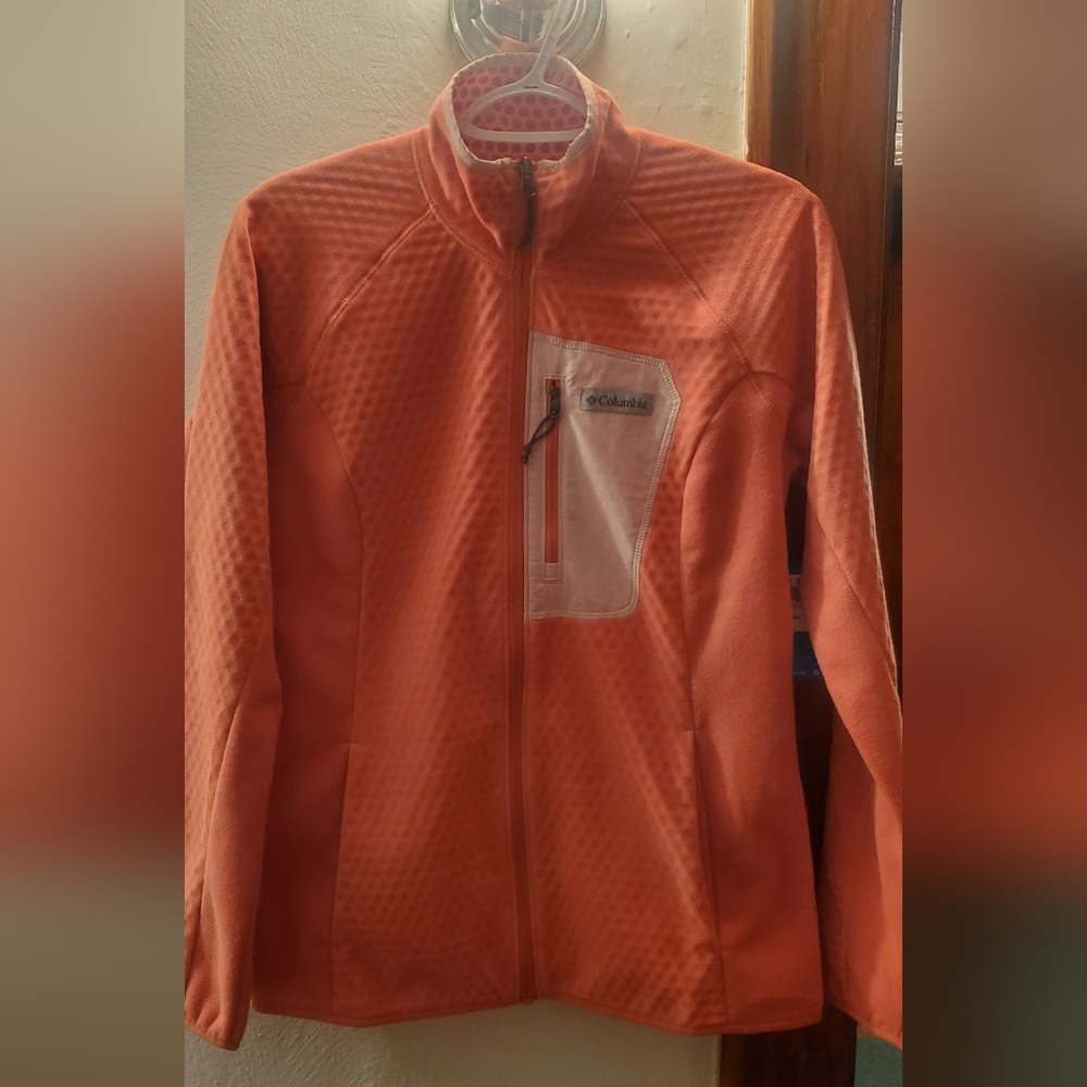 NWT Columbia orange full zip fleece sweatshirt size S